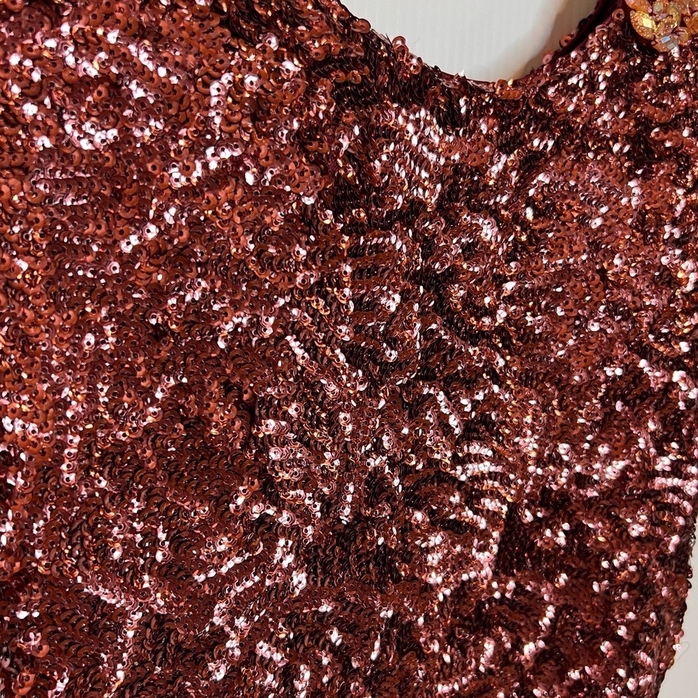 LA FEMME One Shoulder Sequin Mini Dress. Size 6 - Picture 5 of 9
